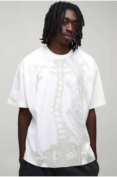 Afterlight Tonal Glow In The Dark Printed Short Sleeve T-shirt - white