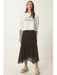 ISTANBUL High Waist Lace Midi Skirt