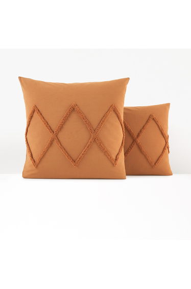 Assa Caramel Tufted Cotton Pillowcase
