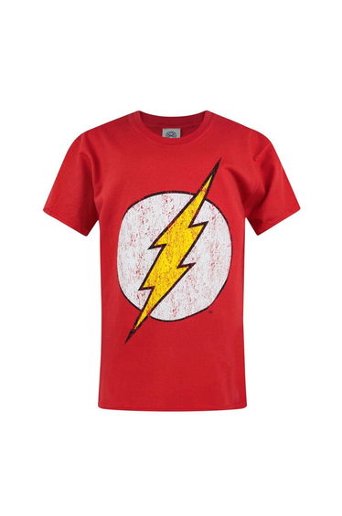 Flash Official Boys Distressed Logo T-Shirt - Red