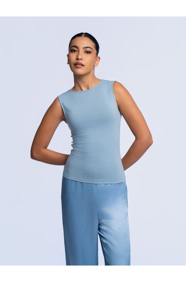 Essential Sleeveless Top - WASHED BLUE