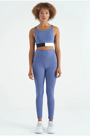 TOMMY Crop Sleeveless Color-block Sports Top
