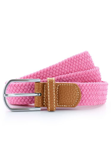 Asquith & Fox Mens Woven Braid Stretch Belt - Pink Carnation