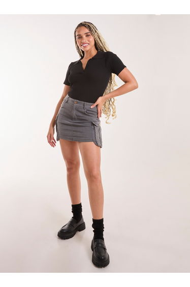 Oversized Pocket Cargo Mini Skirt
