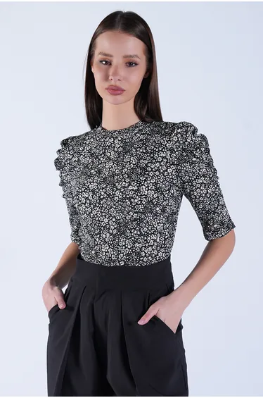 Women's Black High Neck Hidden Zipper Sleeveless Knitted Blouse