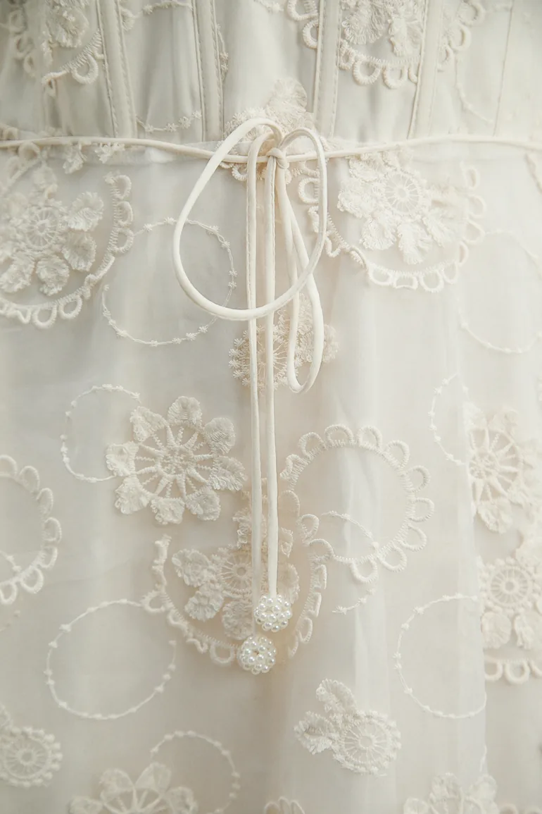 Serenade In The Sun Beige Floral Lace Spaghetti Strap Maxi Dress - 7