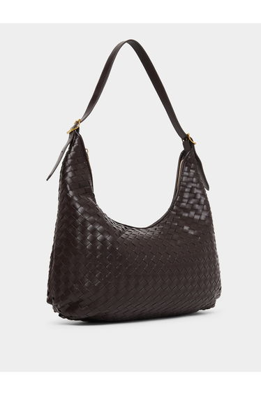 Women Brown Weave Shoulder Bag