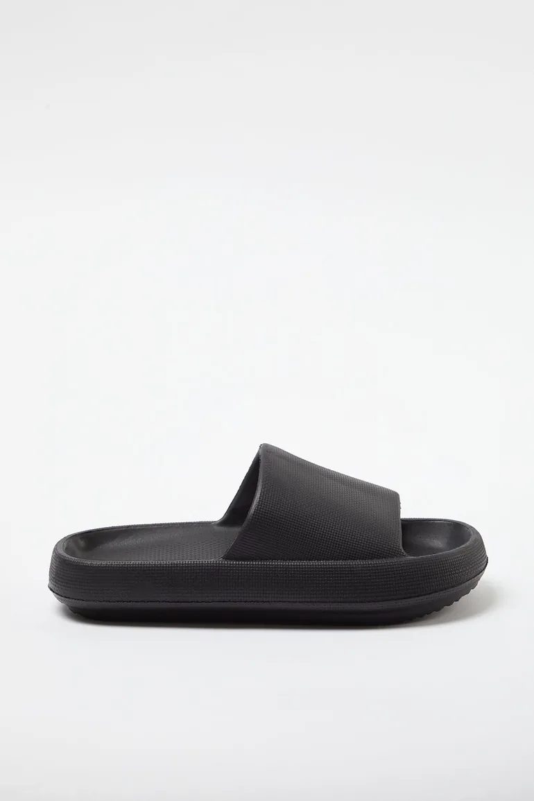 Black Flatform Women's Pool Slippers