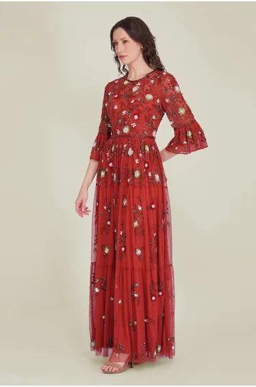 Iona Embellished Maxi Dress in Cinnamon