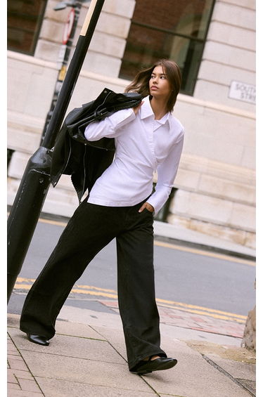 White Ruched Wrap Detail Long Sleeve Shirt