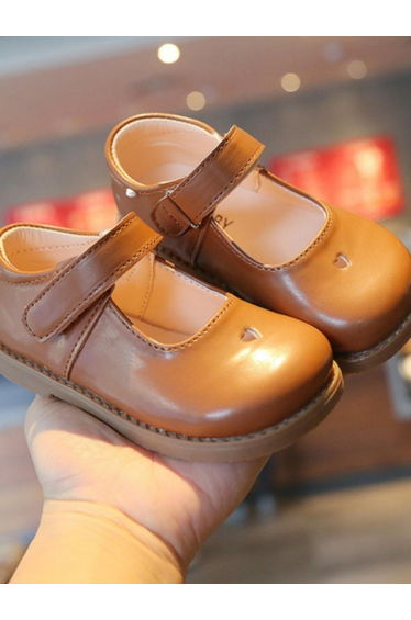 Girls Bronze Solid Mary Jane Shoes