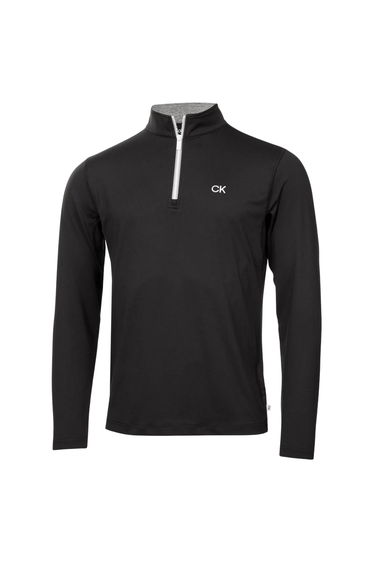 Calvin Klein Mens Albany Half Zip Golf Sweatshirt - Black