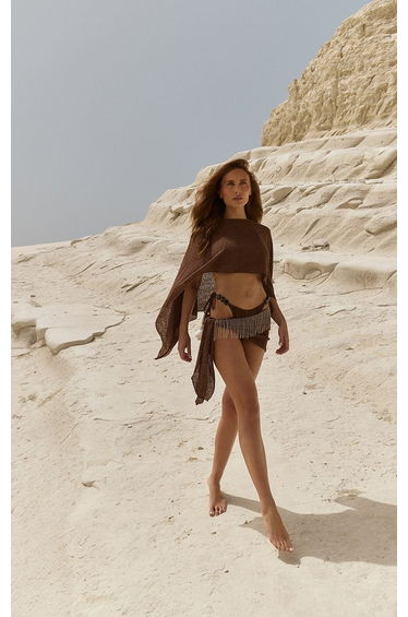 Chocolate Drape Beach Shawl