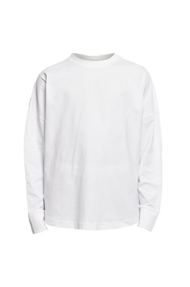 Mens Cut-On Oversized Long-Sleeved T-Shirt - White