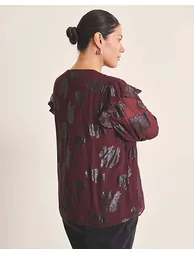 Jacquard Ruffle Blouse - 2