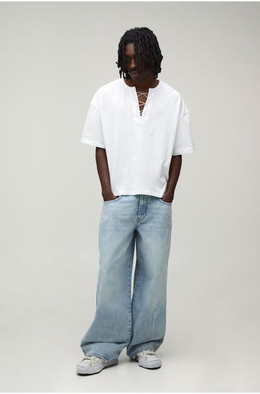 Lightning Laser Baggy Fit Jeans - stonewash