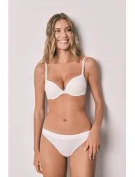 White ribbed cotton push-up bra GORGEOUS