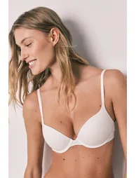 White ribbed cotton push-up bra GORGEOUS - 1