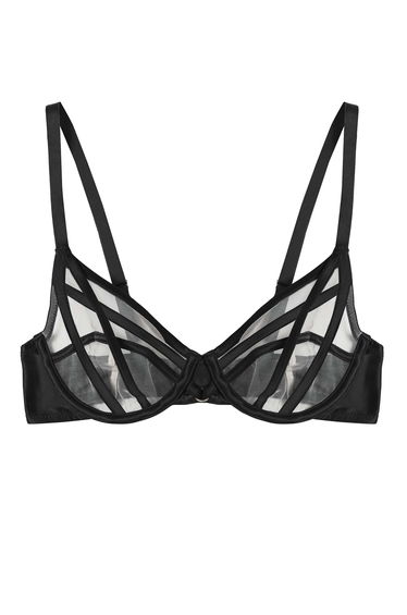 Ramona Black Mesh Plunge Bra