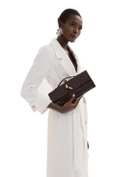 حقيبة كلتش  فلور ريترو  باللون البني