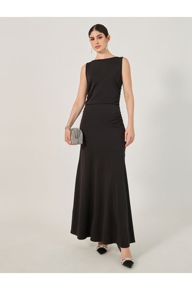 Plain Sleeveless Mermaid Maxi Dress