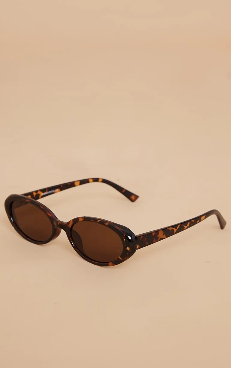 Tortoiseshell Small Oval Sunglasses - 1