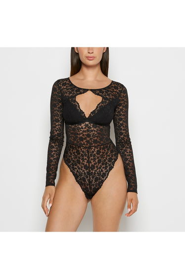 After Hours Longsleeve Bodysuit in Tuxedo Black