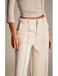 Tall Cream Pintuck Tailored Trouser - 3