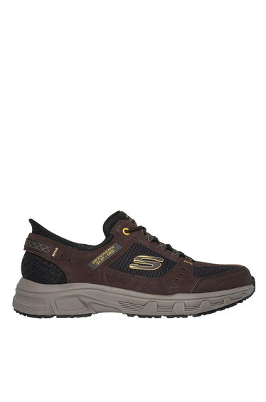 Skechers Mens Leather Relaxed Fit Shoes - Brown