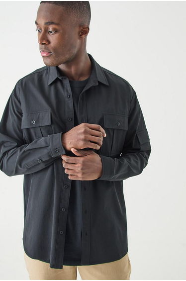 Technical Stretch Ma1 Overshirt - black