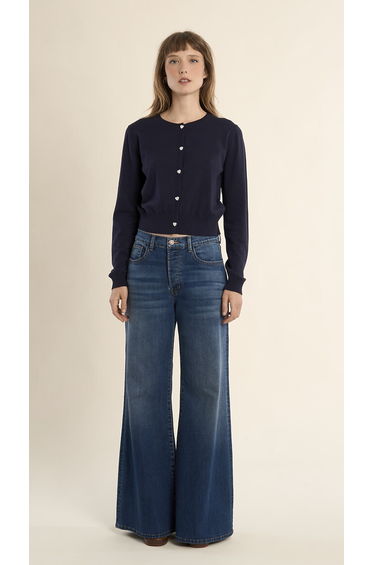 Buttoned Crew Neck Cardigan