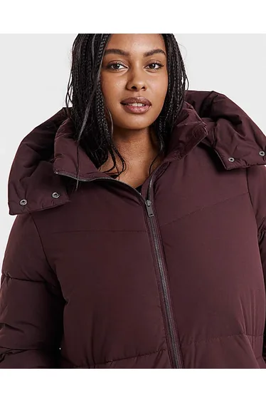 Burgundy Longline Padded Coat