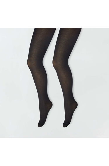 Pack of 2 pairs of tights black