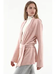 BUSEM Belted Ribbed Knit Cardigan - 1