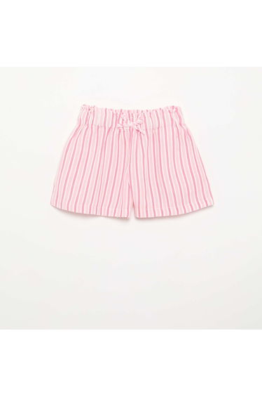 Solid shorts with decorative bow PINK