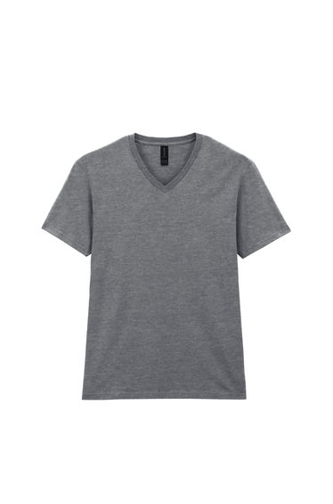 Gildan Mens Soft Style V-Neck Short Sleeve T-Shirt - Sport Grey