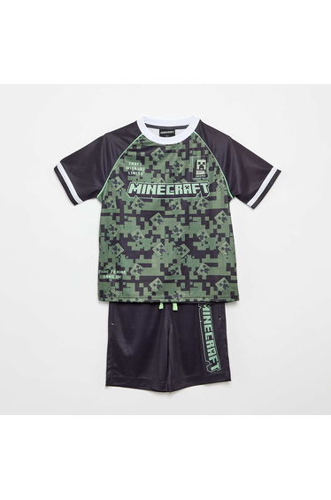 Minecraft Bermuda Shorts + T-shirt Set BLACK