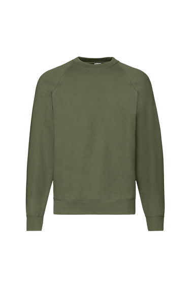 Fruit Of The Loom Mens Raglan Sleeve Belcoro® Sweatshirt - Classic Olive