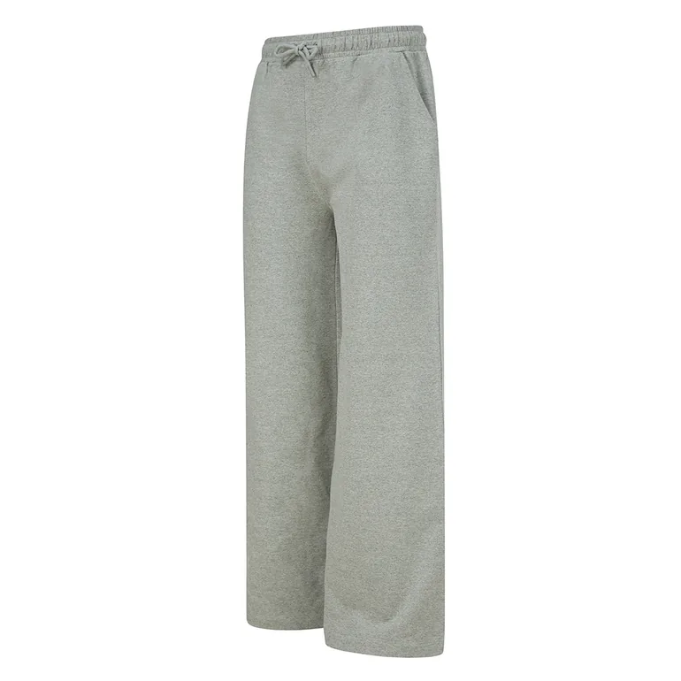 Skinni Fit Womens/Ladies Sustainable Wide Leg Jogging Bottoms - Heather Grey - 2
