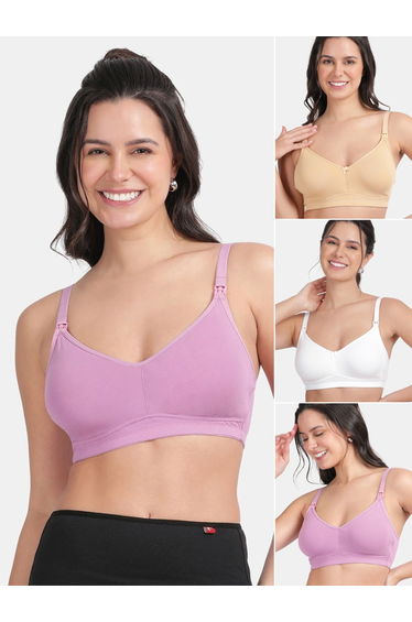 Pack of 3 - Non-Padded Non-Wired Comfort Maternity Bra