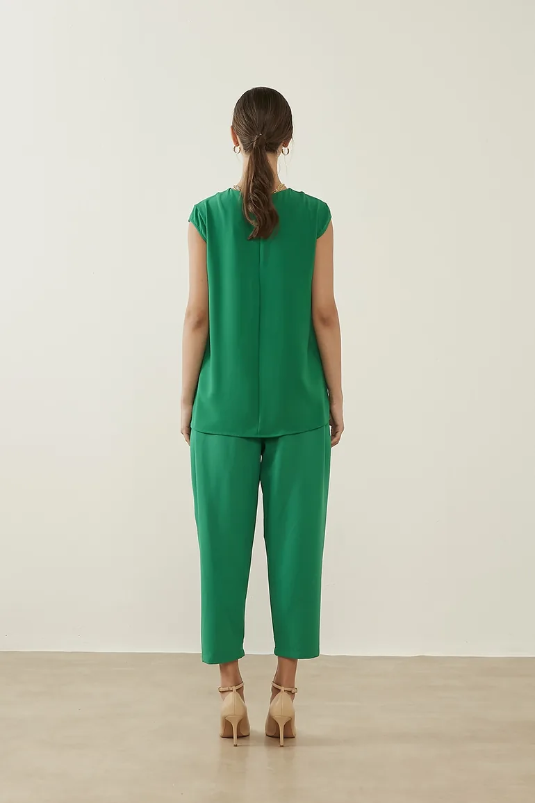 Mizalle Classic Double Short Leg Slim Trousers - 2
