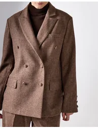 Brown Marl Oversized Blazer - 3