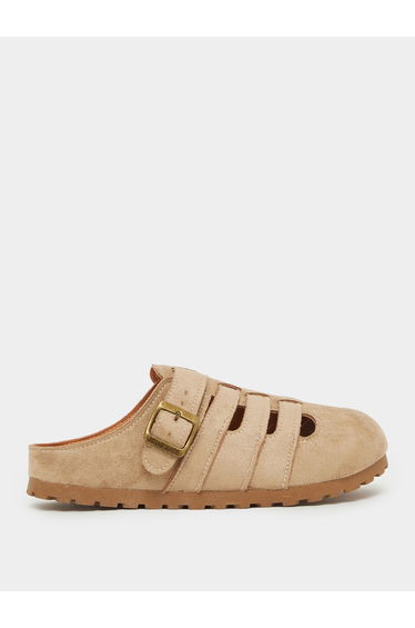 Tan Suede Strappy Mules