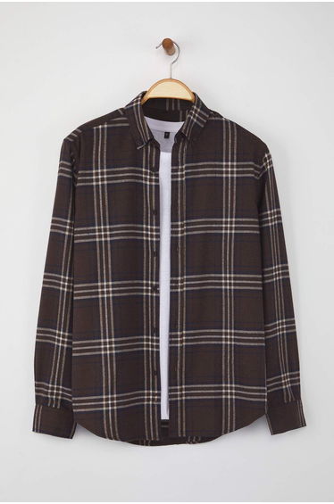 Brown Regular Men's Shirt