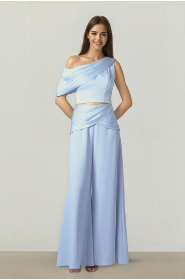 Light Blue Satin Top