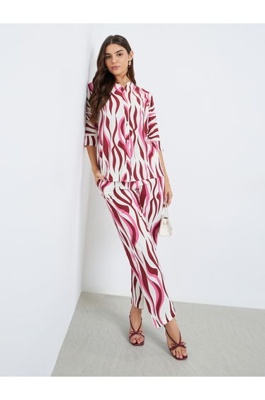 Women Abstract Print Top and Pants Co-Ords