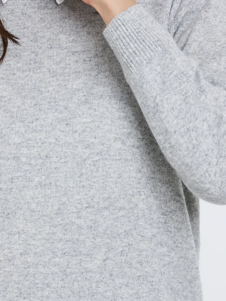 سويتر محبوك بأكمام طويلة - رمادي - 2