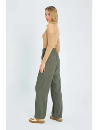 Mixray High Waist Velvet Straight Leg Pants - 2
