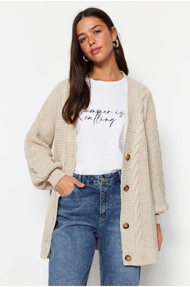 Cardigan - Beige - Regular fit