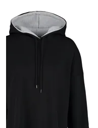 Gray Melange Color Block Wide In-Mould Fleece Knitted Sports Sweatshirt - 3